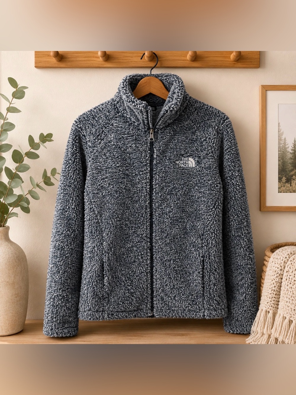The North Face size P blue full zip sweater jacket